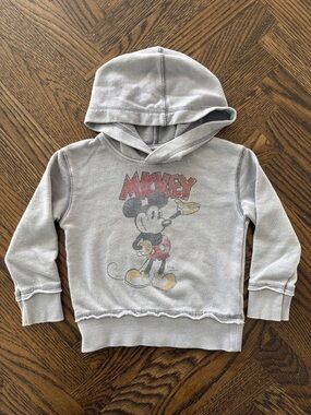Baby Disney x Junk Food Mickey Graphic Hooded Sweatshirt - Gray Size 12 Months